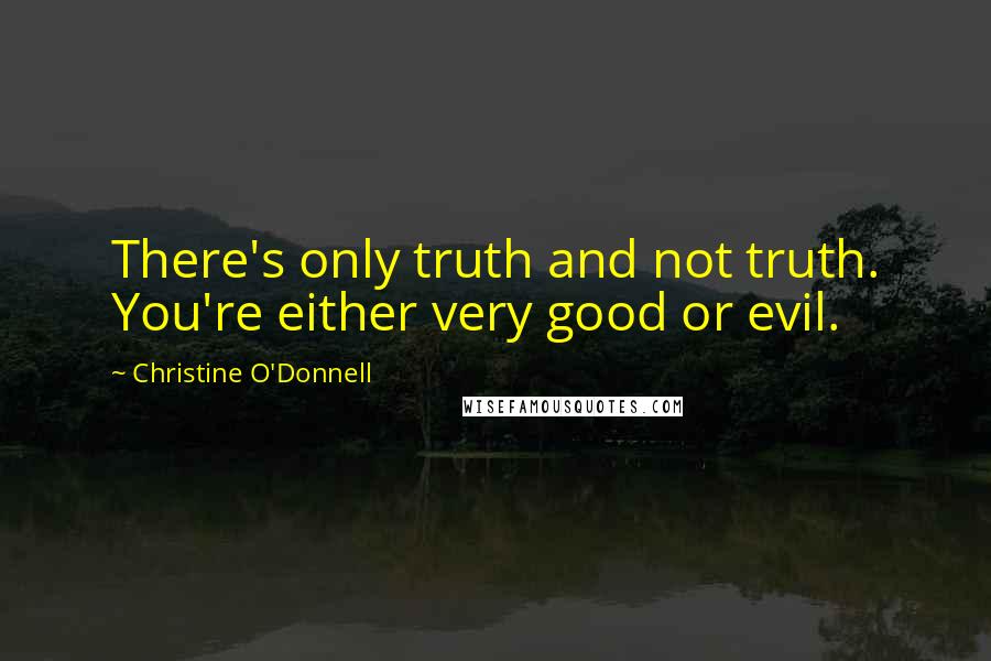 Christine O'Donnell Quotes: There's only truth and not truth. You're either very good or evil.