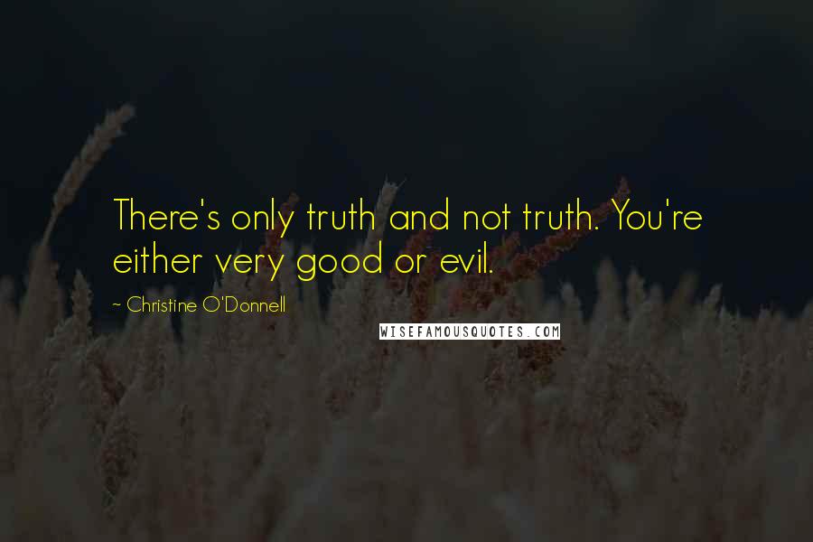 Christine O'Donnell Quotes: There's only truth and not truth. You're either very good or evil.