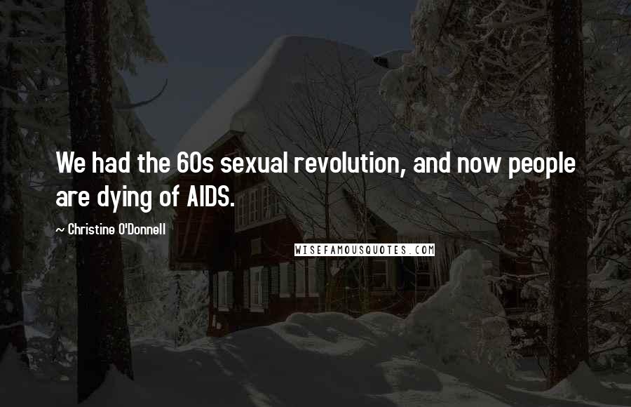 Christine O'Donnell Quotes: We had the 60s sexual revolution, and now people are dying of AIDS.