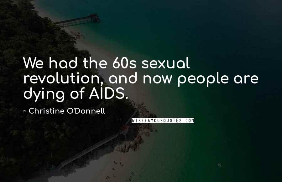 Christine O'Donnell Quotes: We had the 60s sexual revolution, and now people are dying of AIDS.