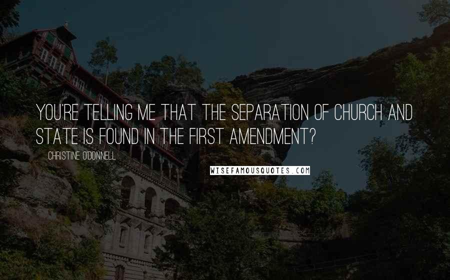 Christine O'Donnell Quotes: You're telling me that the separation of church and state is found in the First Amendment?