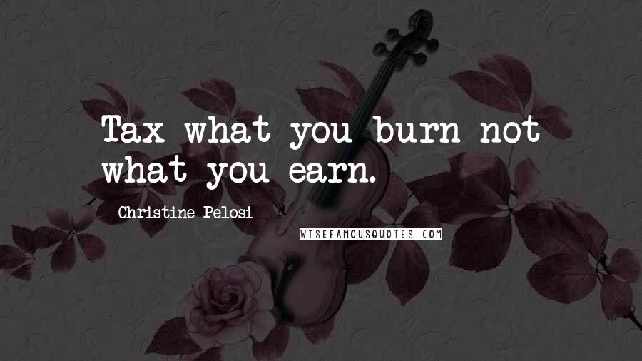 Christine Pelosi Quotes: Tax what you burn not what you earn.