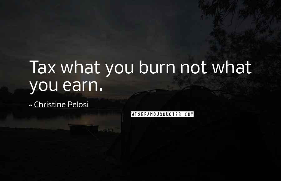 Christine Pelosi Quotes: Tax what you burn not what you earn.