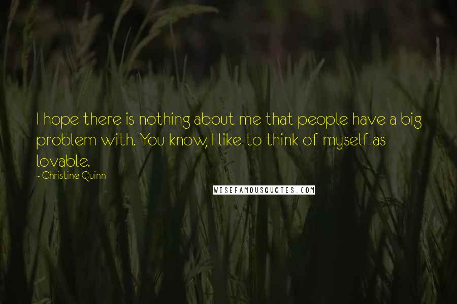 Christine Quinn Quotes: I hope there is nothing about me that people have a big problem with. You know, I like to think of myself as lovable.