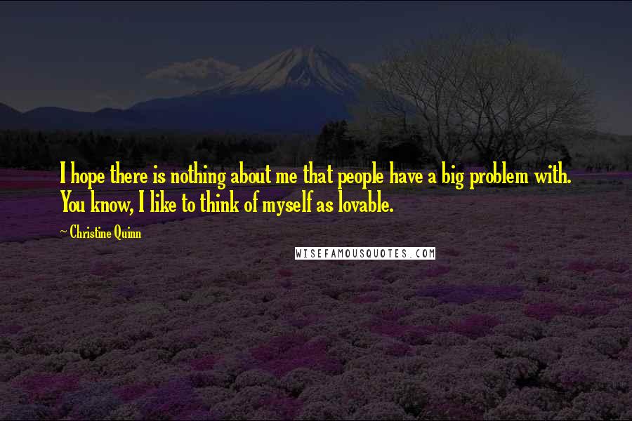 Christine Quinn Quotes: I hope there is nothing about me that people have a big problem with. You know, I like to think of myself as lovable.