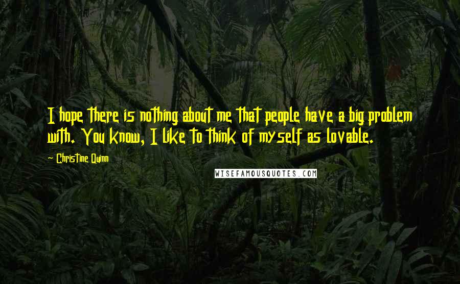 Christine Quinn Quotes: I hope there is nothing about me that people have a big problem with. You know, I like to think of myself as lovable.