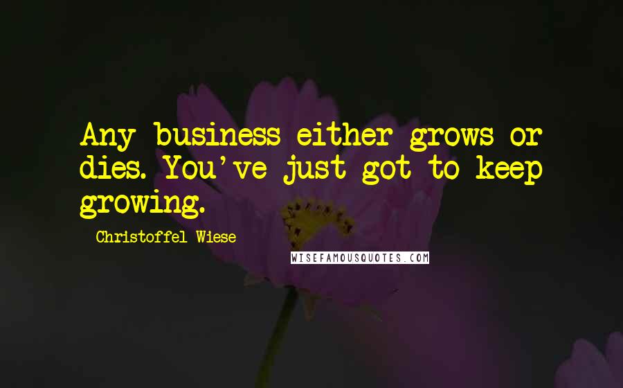 Christoffel Wiese Quotes: Any business either grows or dies. You've just got to keep growing.