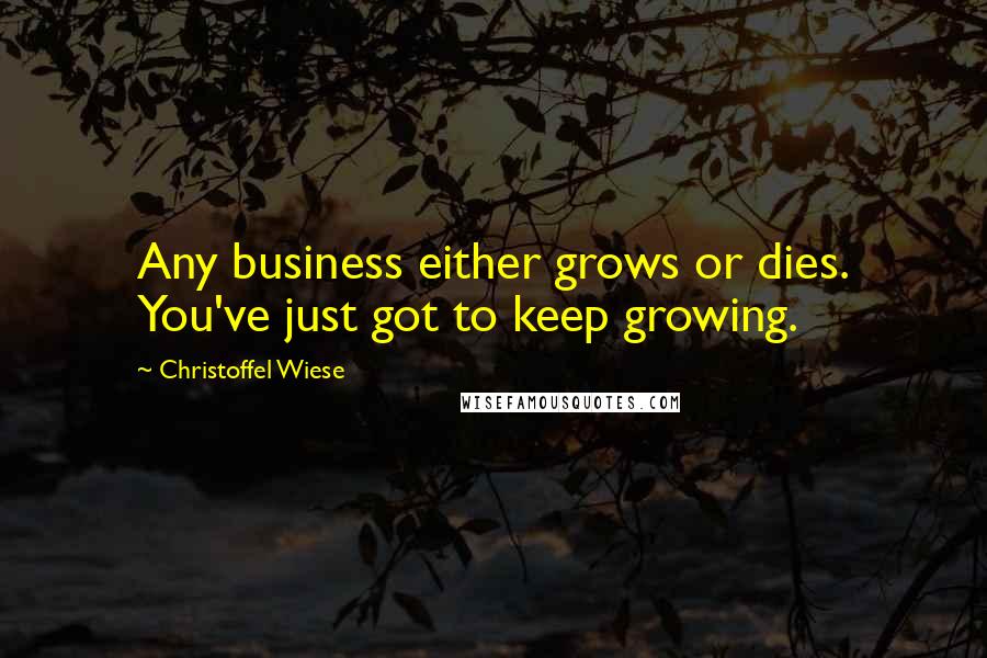 Christoffel Wiese Quotes: Any business either grows or dies. You've just got to keep growing.