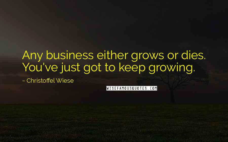 Christoffel Wiese Quotes: Any business either grows or dies. You've just got to keep growing.