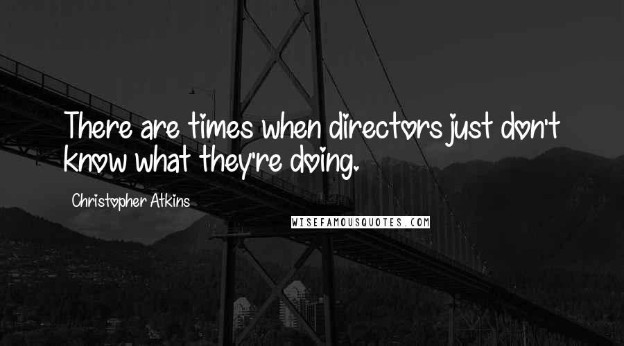 Christopher Atkins Quotes: There are times when directors just don't know what they're doing.