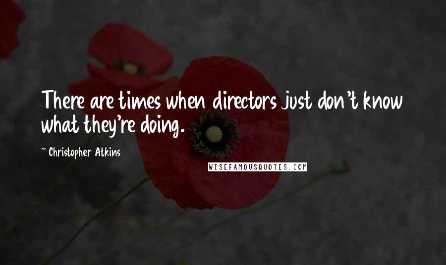 Christopher Atkins Quotes: There are times when directors just don't know what they're doing.