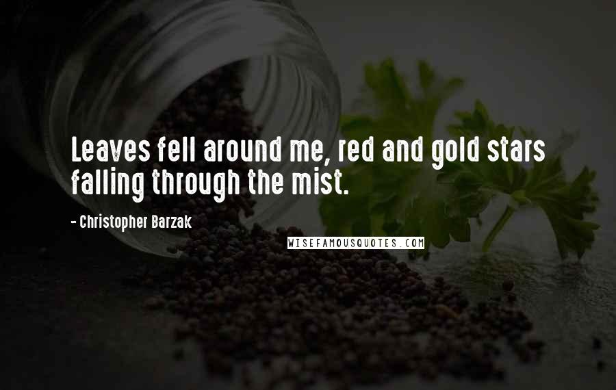 Christopher Barzak Quotes: Leaves fell around me, red and gold stars falling through the mist.