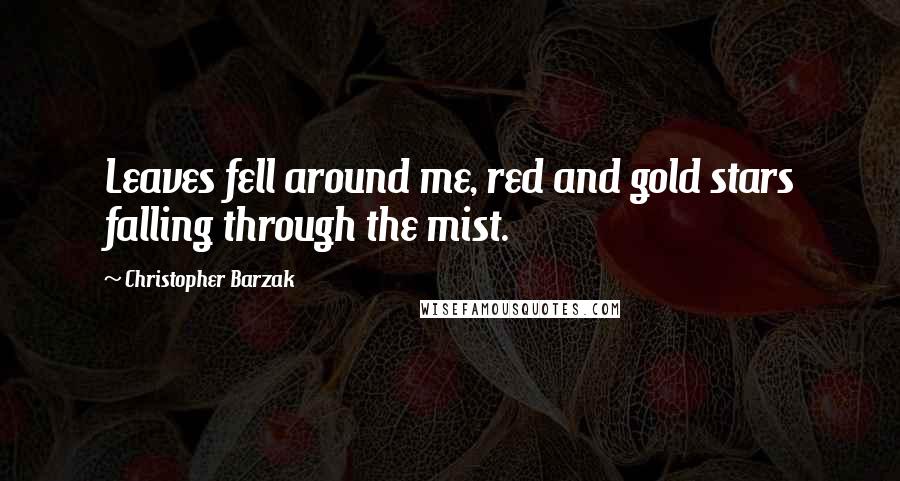 Christopher Barzak Quotes: Leaves fell around me, red and gold stars falling through the mist.