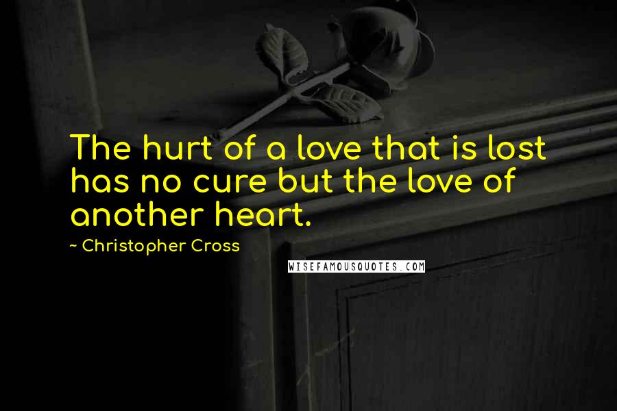 Christopher Cross Quotes: The hurt of a love that is lost has no cure but the love of another heart.