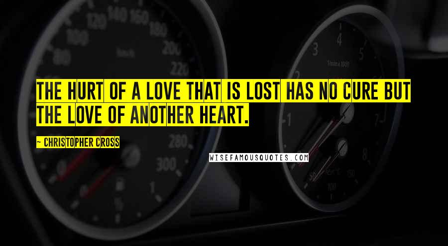 Christopher Cross Quotes: The hurt of a love that is lost has no cure but the love of another heart.