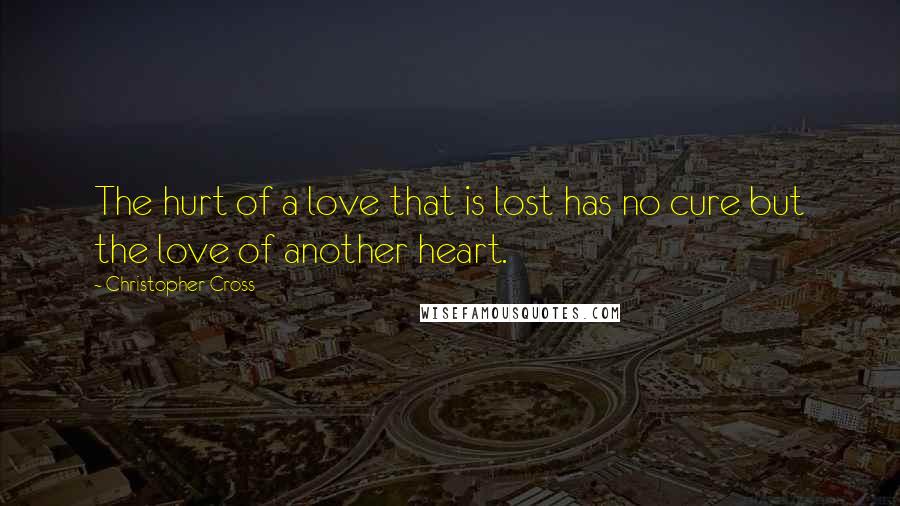 Christopher Cross Quotes: The hurt of a love that is lost has no cure but the love of another heart.