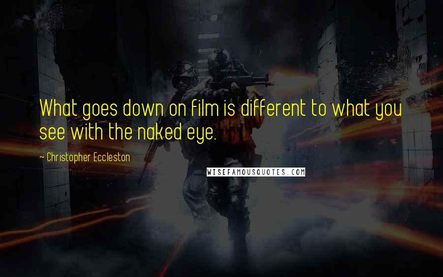 Christopher Eccleston Quotes: What goes down on film is different to what you see with the naked eye.