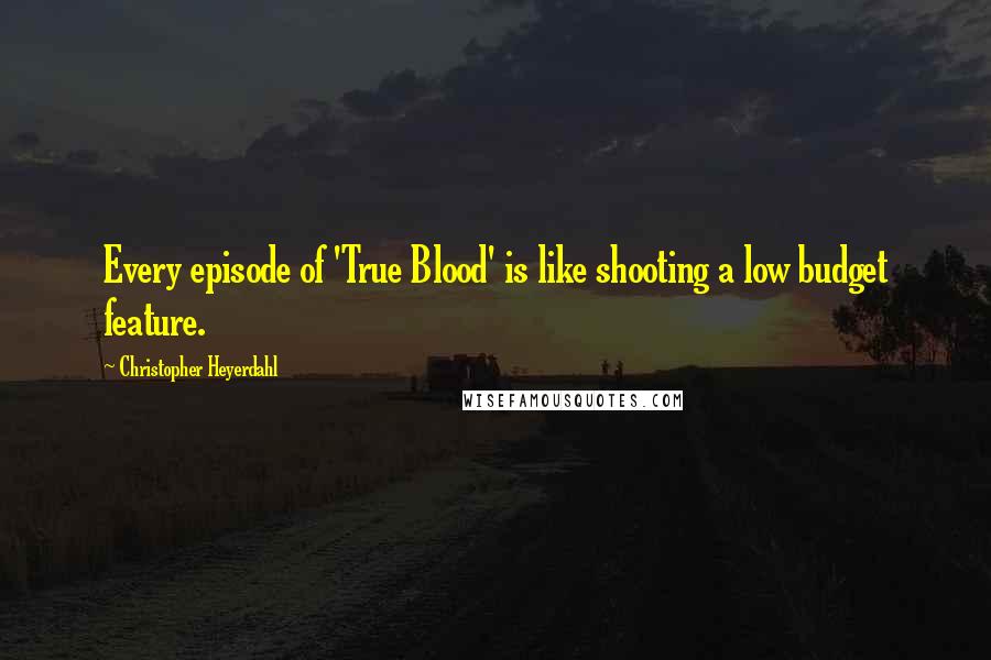 Christopher Heyerdahl Quotes: Every episode of 'True Blood' is like shooting a low budget feature.