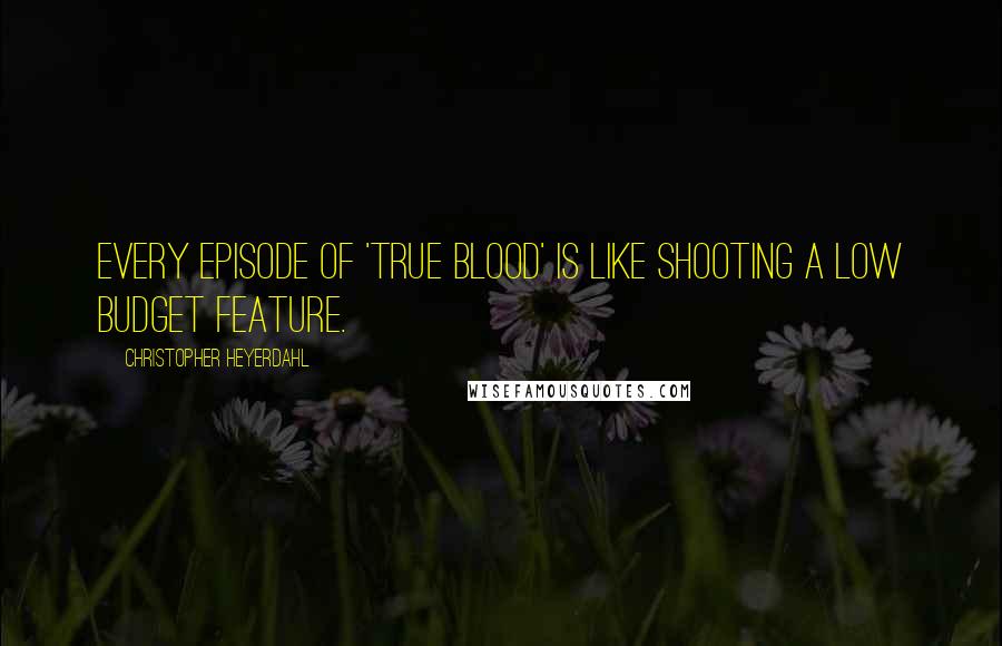 Christopher Heyerdahl Quotes: Every episode of 'True Blood' is like shooting a low budget feature.