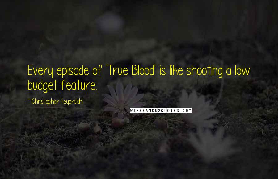 Christopher Heyerdahl Quotes: Every episode of 'True Blood' is like shooting a low budget feature.