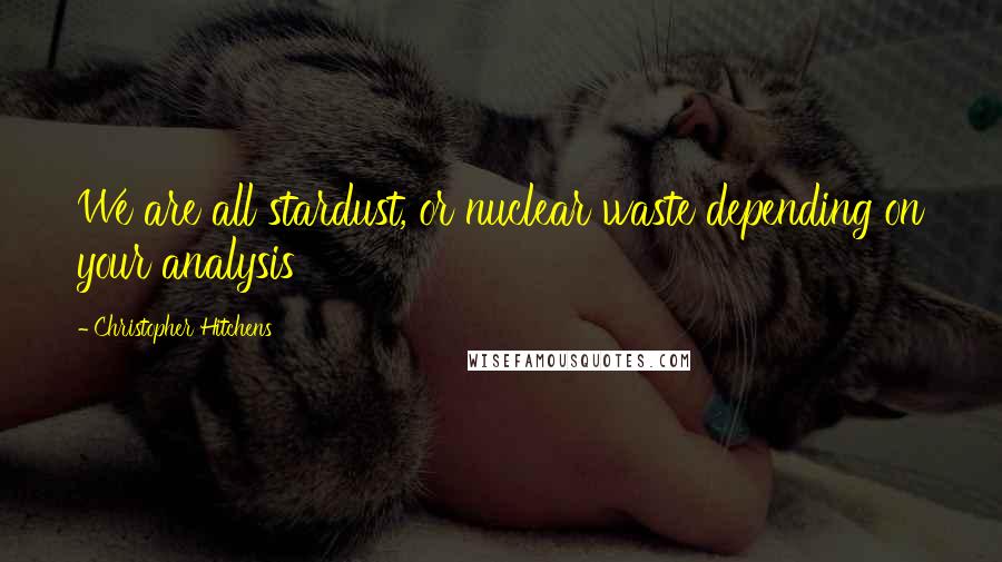 Christopher Hitchens Quotes: We are all stardust, or nuclear waste depending on your analysis