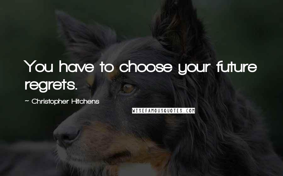 Christopher Hitchens Quotes: You have to choose your future regrets.