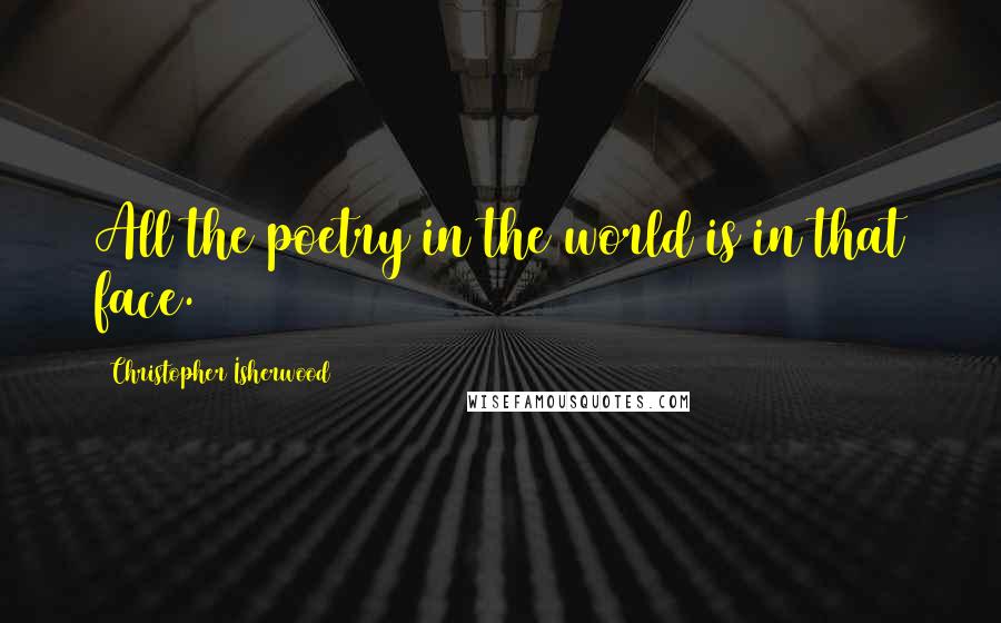 Christopher Isherwood Quotes: All the poetry in the world is in that face.