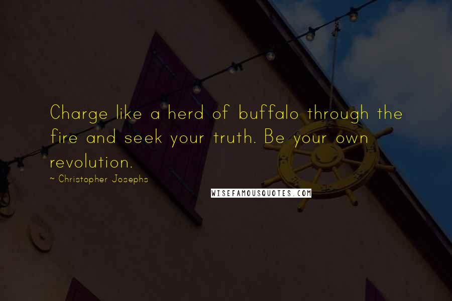 Christopher Josephs Quotes: Charge like a herd of buffalo through the fire and seek your truth. Be your own revolution.
