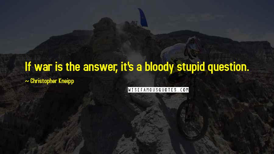 Christopher Kneipp Quotes: If war is the answer, it's a bloody stupid question.