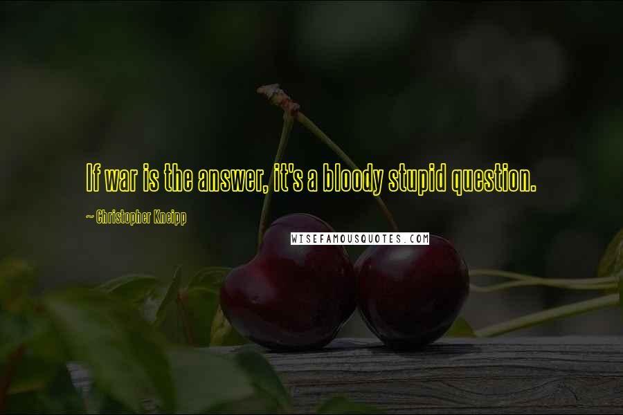 Christopher Kneipp Quotes: If war is the answer, it's a bloody stupid question.