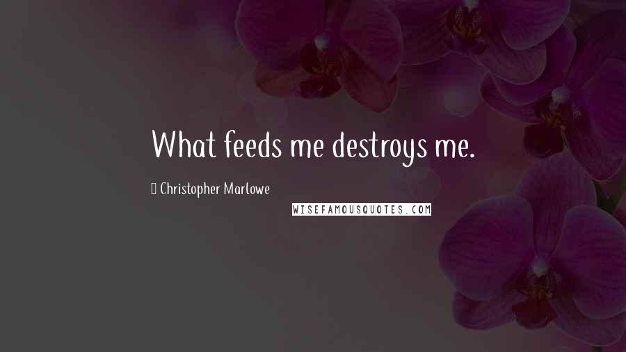 Christopher Marlowe Quotes: What feeds me destroys me.