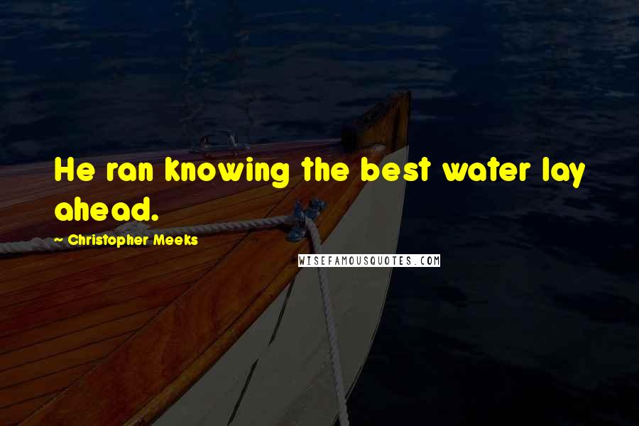 Christopher Meeks Quotes: He ran knowing the best water lay ahead.