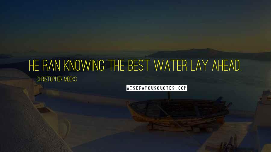 Christopher Meeks Quotes: He ran knowing the best water lay ahead.