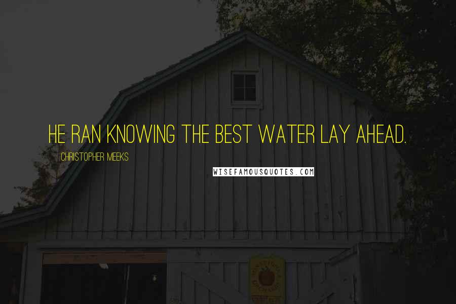 Christopher Meeks Quotes: He ran knowing the best water lay ahead.