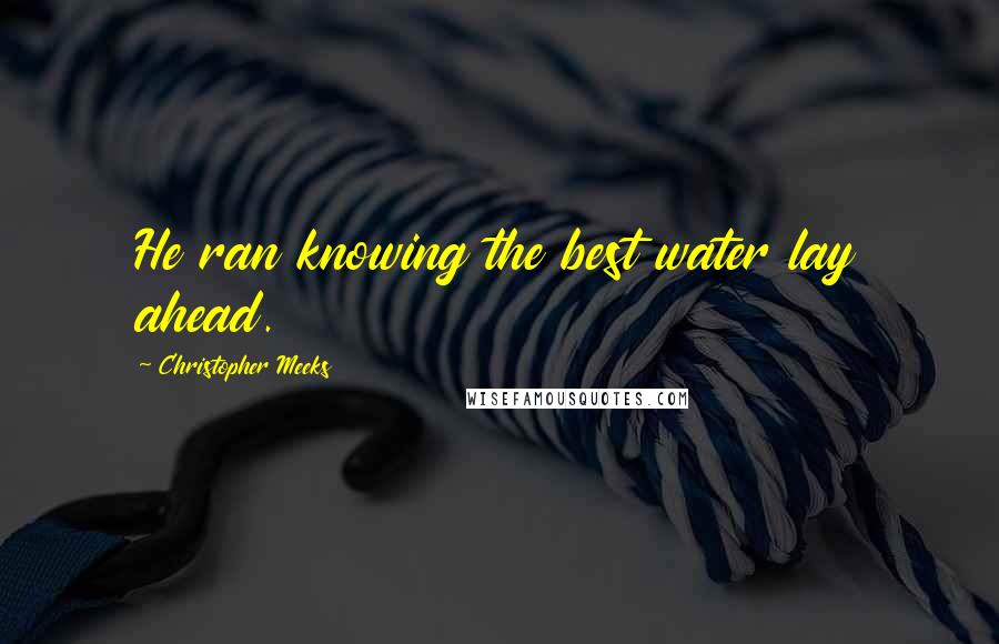 Christopher Meeks Quotes: He ran knowing the best water lay ahead.