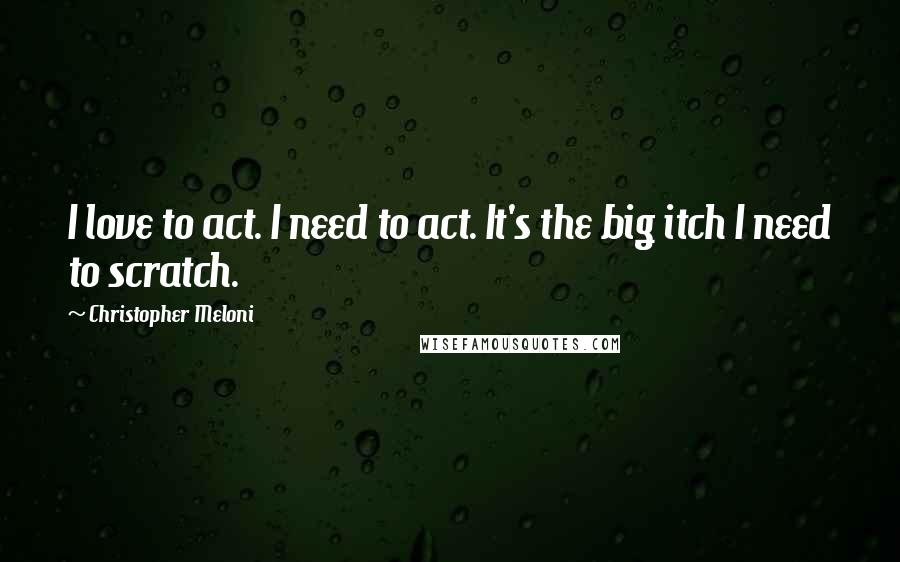 Christopher Meloni Quotes: I love to act. I need to act. It's the big itch I need to scratch.