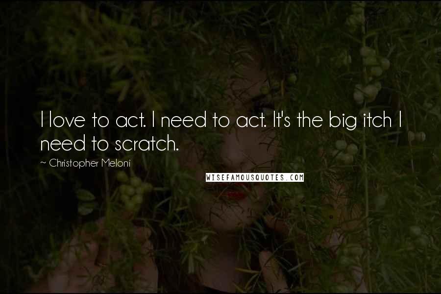 Christopher Meloni Quotes: I love to act. I need to act. It's the big itch I need to scratch.