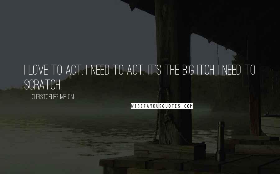 Christopher Meloni Quotes: I love to act. I need to act. It's the big itch I need to scratch.