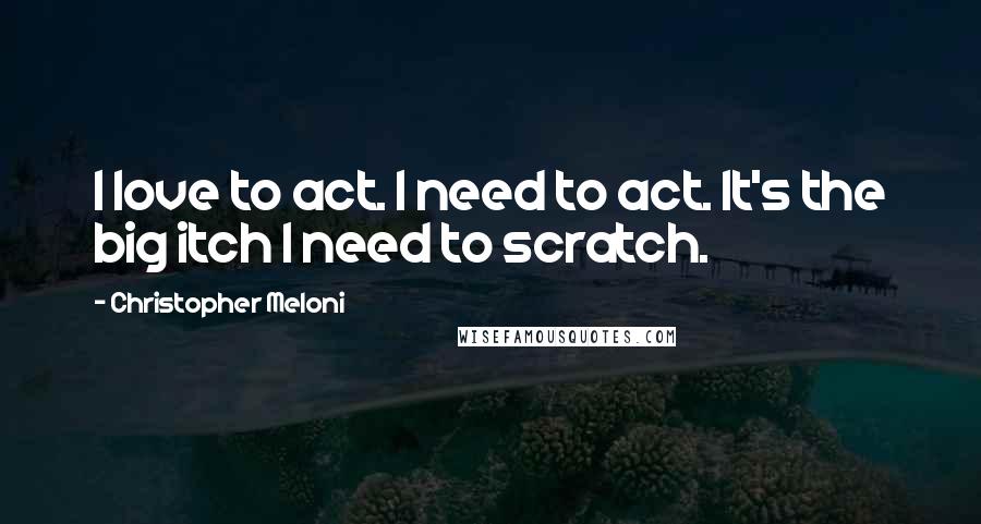 Christopher Meloni Quotes: I love to act. I need to act. It's the big itch I need to scratch.