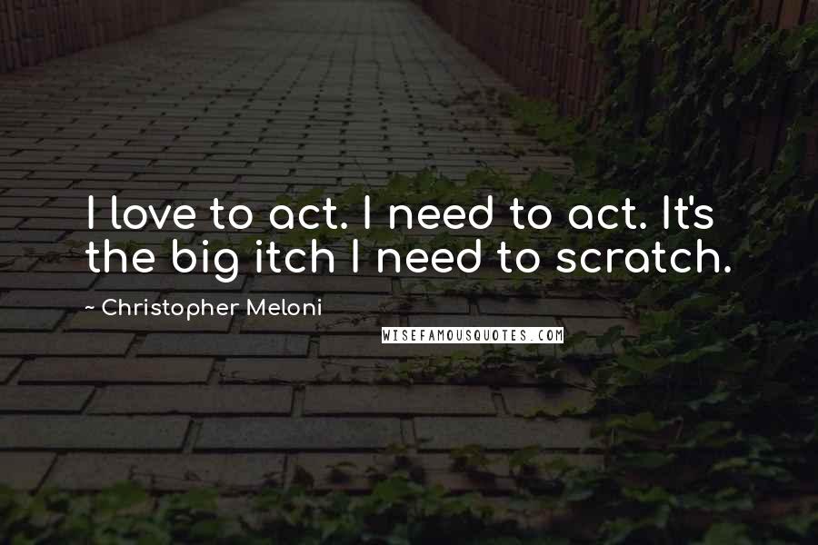 Christopher Meloni Quotes: I love to act. I need to act. It's the big itch I need to scratch.