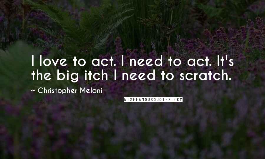 Christopher Meloni Quotes: I love to act. I need to act. It's the big itch I need to scratch.