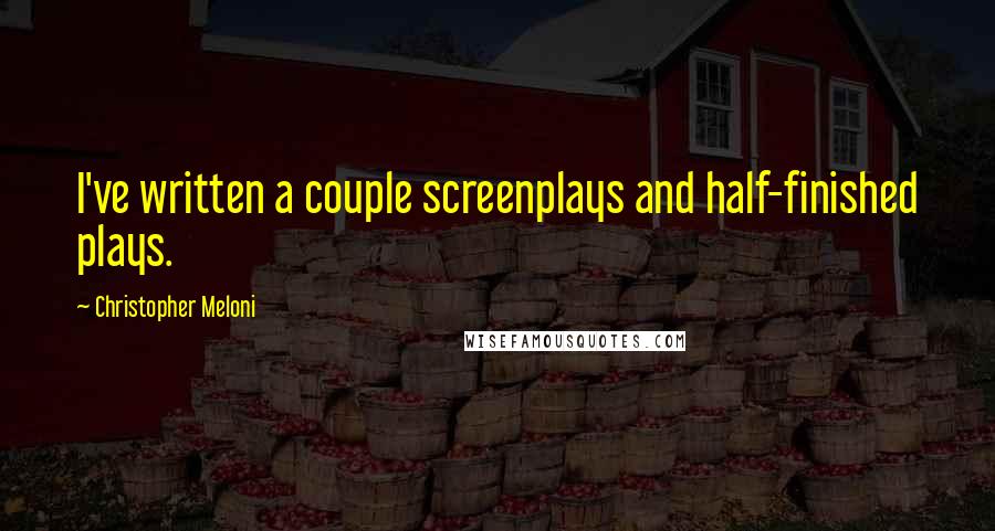 Christopher Meloni Quotes: I've written a couple screenplays and half-finished plays.