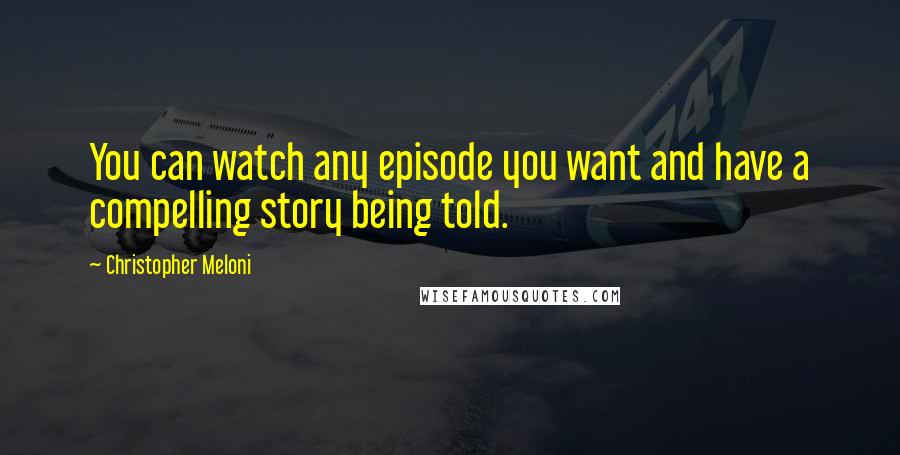 Christopher Meloni Quotes: You can watch any episode you want and have a compelling story being told.