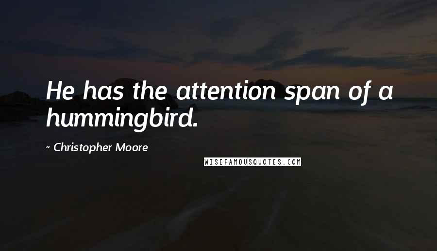 Christopher Moore Quotes: He has the attention span of a hummingbird.