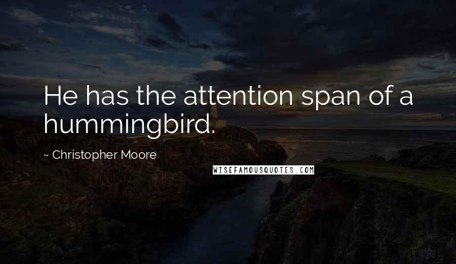 Christopher Moore Quotes: He has the attention span of a hummingbird.