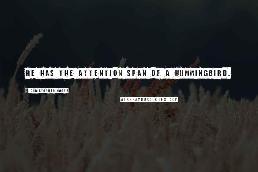 Christopher Moore Quotes: He has the attention span of a hummingbird.