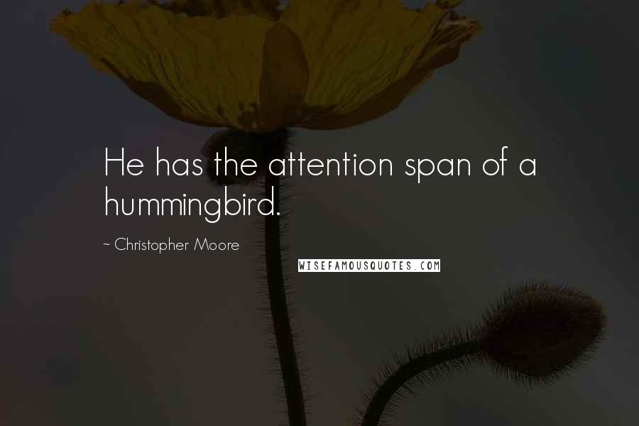 Christopher Moore Quotes: He has the attention span of a hummingbird.