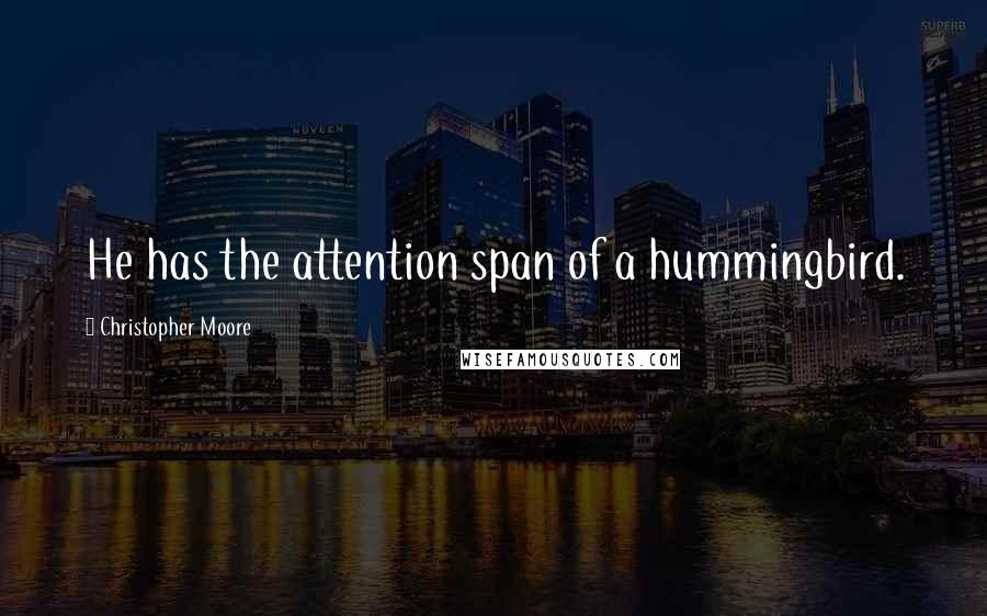 Christopher Moore Quotes: He has the attention span of a hummingbird.