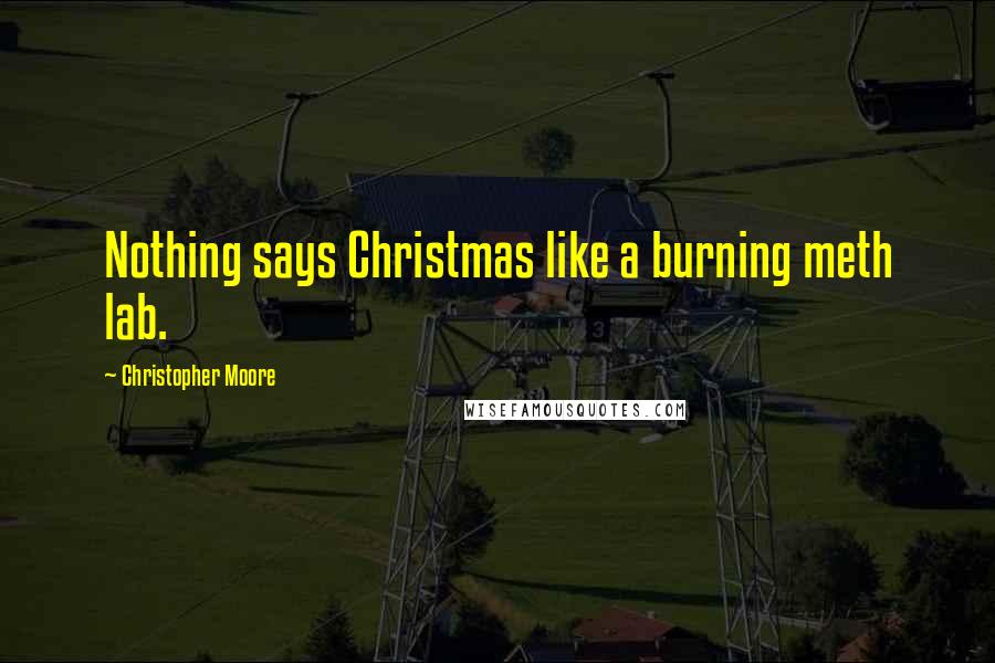 Christopher Moore Quotes: Nothing says Christmas like a burning meth lab.