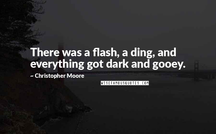 Christopher Moore Quotes: There was a flash, a ding, and everything got dark and gooey.